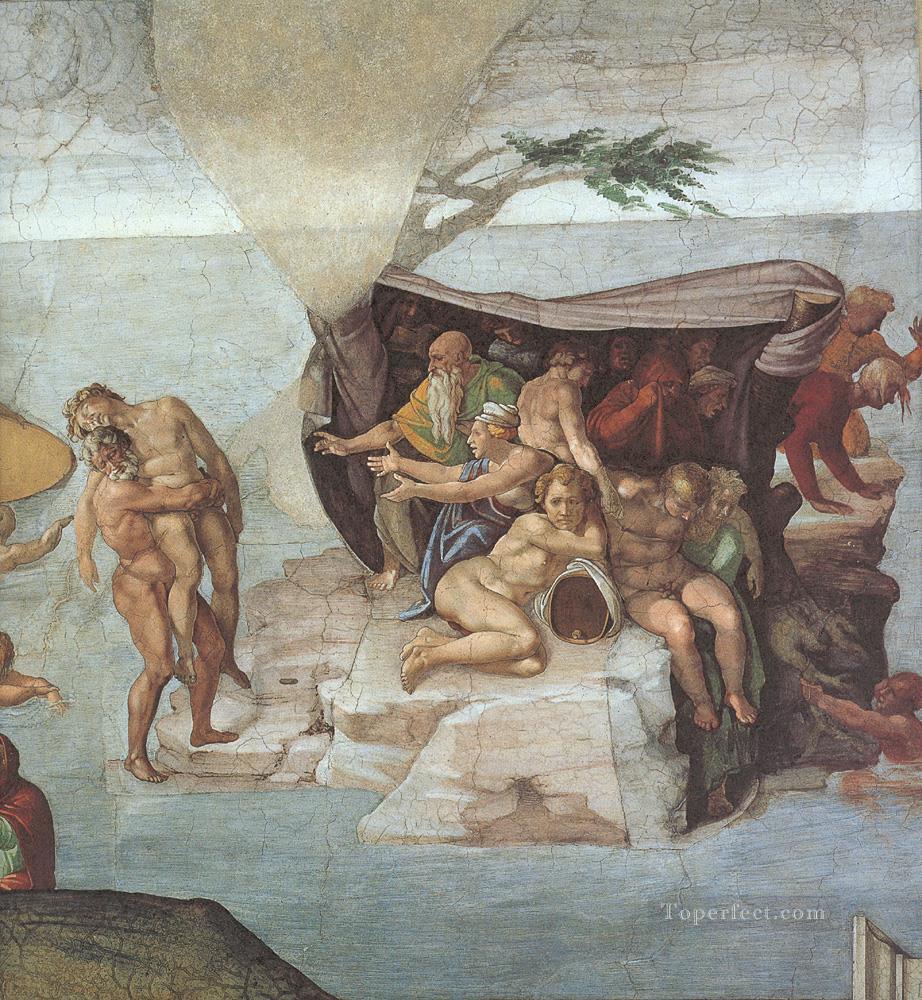 Sistine Chapel Ceiling Genesis Noah 79 The Flood right view High Renaissance Michelangelo Oil Paintings